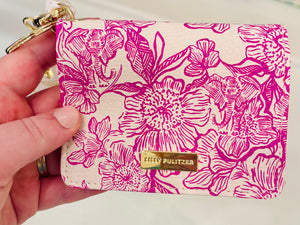 Lilly Pulitzer card case, Swayin in the Breeze wallet, snap closure card holder, wristlet card case, Lilly Pulitzer travel accessories, compact card wallet, ID holder with strap
