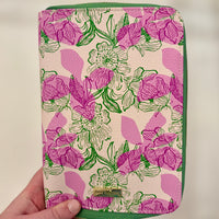 Lilly Pulitzer jewelry folio, Sunset Shadows jewelry organizer, travel jewelry case, zippered jewelry pouch, tangle-free jewelry storage, portable jewelry bag, Lilly Pulitzer travel accessories
