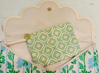 Lilly Pulitzer laptop sleeve, Swayin in the Breeze laptop pouch, coastal laptop accessories, scallop trim laptop sleeve, matching tech pouch set, work travel laptop bag, Lilly Pulitzer office accessories
