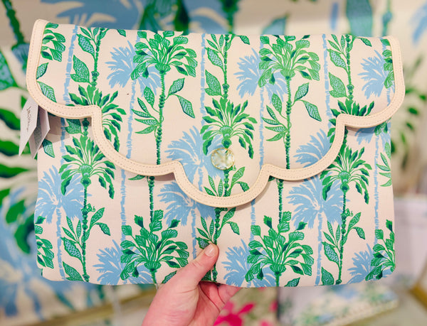 Lilly Pulitzer laptop sleeve, Swayin in the Breeze laptop pouch, coastal laptop accessories, scallop trim laptop sleeve, matching tech pouch set, work travel laptop bag, Lilly Pulitzer office accessories