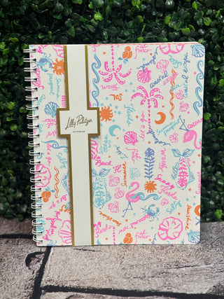 Lilly Pulitzer Large Notebook - Summer Serenadeer 
Whether you're headed to the office, school, vacay, or you just want a handy place to jot down daily notes and lists, this compact spiral notebook does the trick. Open the Summer Serenade printed cover to find 160 college-ruled, perforated pages and an interior pocket.