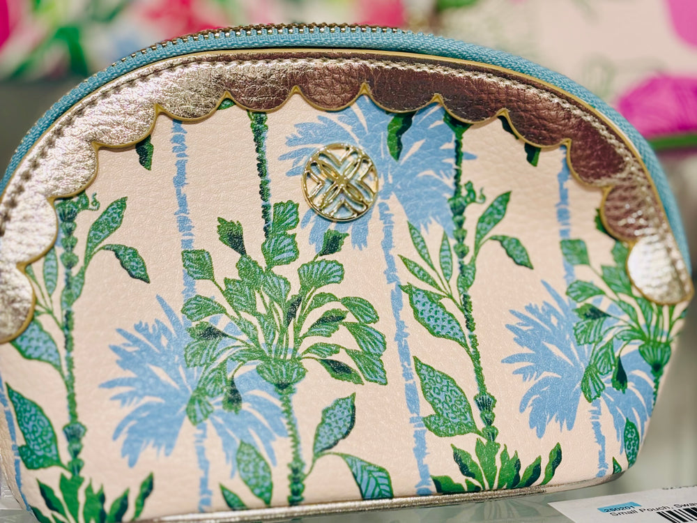 coastal pouch, beach tote pouch, vanity bag, travel pouch, makeup pouch, seaside print pouch, Lilly Pulitzer cosmetic bag