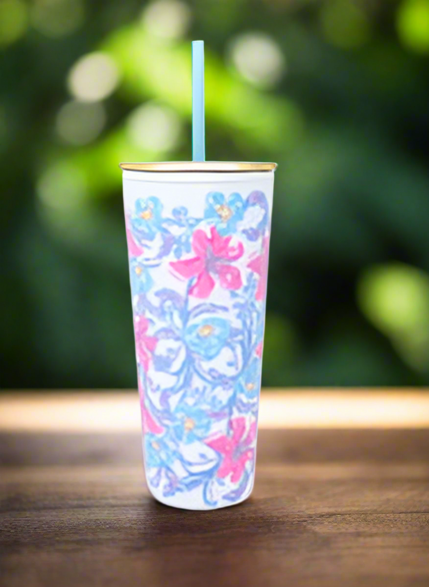 Tumbler with Straw - Beachside Haven