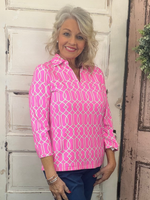 Elevate your everyday style with the Lulu-B 3/4 Sleeve Collar Top. Made from a breathable blend of 92% Nylon and 8% Spandex, this flattering knit top features a classic foldover polo collar and 3/4 sleeves for a polished yet relaxed look. Designed with a straight hemline and subtle 1-inch side slits for easy movement. Plus, it’s pre-shrunk and made with UPF50+ fabric—giving you superior sun protection without sacrificing comfort. Center back length: 26.5 inches.
