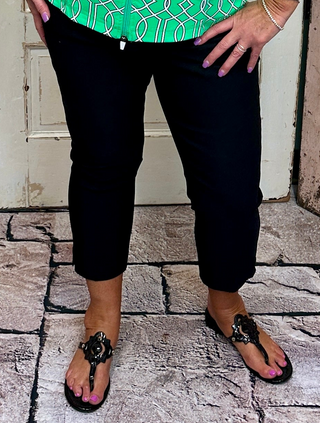 The Lulu-B Bangladine Contemporary Pull-on Capris are a warm-weather staple designed for comfort, polish, and everyday versatility. Crafted from Lulu-B’s signature bangladine fabric, these capris offer a smooth, structured feel with just the right amount of stretch. The contemporary fit creates a flattering silhouette that moves easily from casual days to dressed-up outings. Lightweight, comfortable, and travel-friendly, these capris are a go-to piece you’ll reach for again and again.