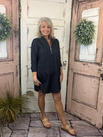 Bright, flattering, and effortlessly comfortable, the Lulu-B Half Zip Dress is a go-to for sunny days and casual-chic outings. Crafted from a textured performance fabric, this dress offers lightweight comfort with a polished look that doesn’t cling. The half-zip neckline adds sporty versatility, while the easy silhouette makes it perfect for everything from travel and errands to lunch dates and resort wear. Stylish yet practical, this Lulu-B favorite is one you’ll reach for again and again.
