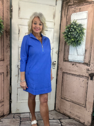 Lulu-B dress, Lulu-B half zip dress, textured fabric dress, women’s casual dress, travel dress women, resort wear dress, lightweight dress, Sweet Southern Charm Lulu-B