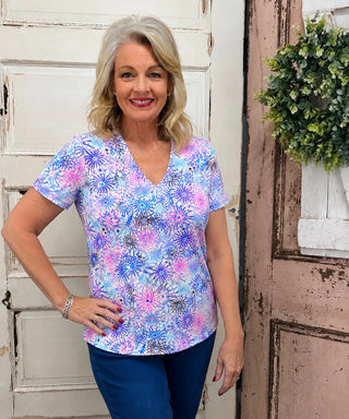 Stay stylish and sun-safe in our V-Neck Short Sleeve Top! Lightweight, breathable, and designed with UPF fabric—perfect for outdoor adventures and everyday wear
