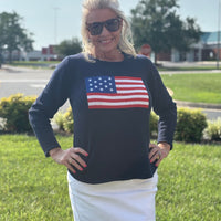 Lulu-B Sweater - Navy Flag
Stay cozy and stylish in this crewneck sweater crafted from a soft 55% acrylic and 45% cotton blend. Features a classic fit and a 25.5" center back length. Easy care — just machine wash cold and line dry.
