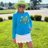 Stay cozy and stylish in this crewneck sweater crafted from a soft 55% acrylic and 45% cotton blend. Features a classic fit and a 25.5" center back length. Easy care — just machine wash cold and line dry.