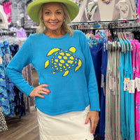 Stay cozy and stylish in this crewneck sweater crafted from a soft 55% acrylic and 45% cotton blend. Features a classic fit and a 25.5" center back length. Easy care — just machine wash cold and line dry.