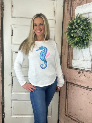 Lulu-B sweater, sweater women, crewneck sweater, nautical sweater, women’s cotton blend sweater, boutique knitwear, Sweet Southern Charm Lulu-B
