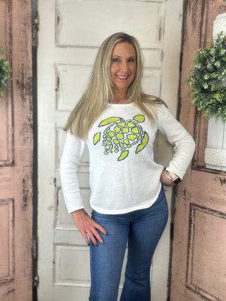Lulu-B sweater, sweater women, navy crewneck sweater, nautical sweater, women’s cotton blend sweater, boutique knitwear, Sweet Southern Charm, Lulu-B Clothing