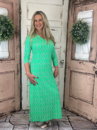 Lulu-B V-Neck 3/4 sleeve maxi dress with UPF 50+ sun protection and breathable stretch fabric
Lulu-B maxi dress

V-neck maxi dress

UPF 50+ sun dress

Lulu-B UPF dress

3/4 sleeve maxi dress

Women’s sun protection dress