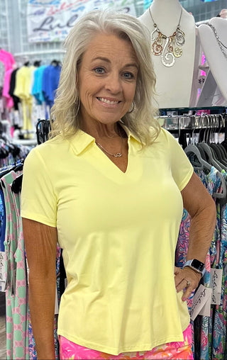 V-Neck Short Sleeve Collar Top - SNCL