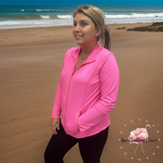 Lulu-B Full Zip Jacket - Bright Hot Pink