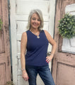 Sleeveless V-Neck Tank - Navy