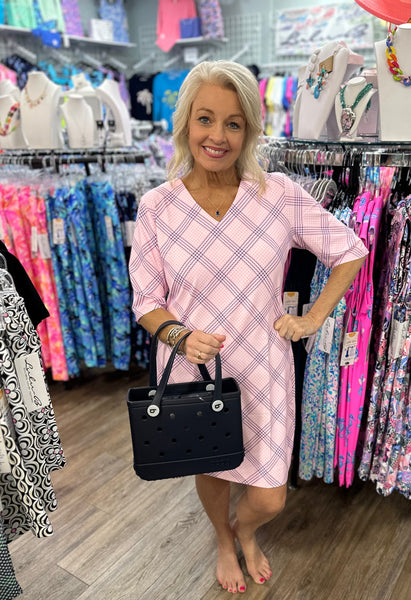Step out in effortless style with the Lulu-B V-Neck Elbow Sleeve Dress! Crafted from a lightweight, stretchy blend of 92% Nylon and 8% Spandex, this chic dress offers all-day comfort and a flattering fit. Designed with a classic V-neckline, elbow-length sleeves, and a straight hemline, it’s perfect for any occasion. The pullover style ensures easy wear, while the pre-shrunk fabric maintains its shape wash after wash. Plus, with UPF50+ sun protection, you’ll stay stylish and shielded from harmful rays. 