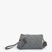 Izzy Quilted Crossbody - Grey/Blue