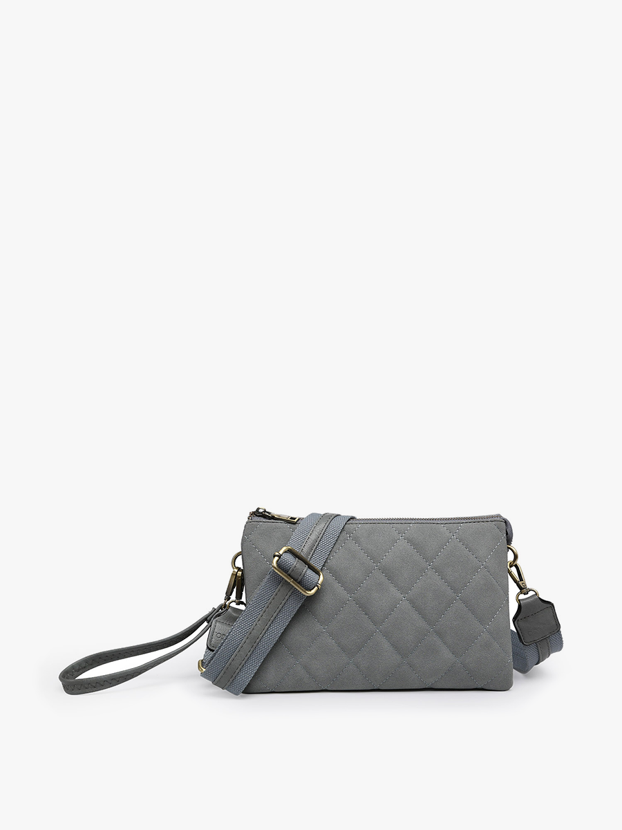 Izzy Quilted Crossbody - Grey/Blue