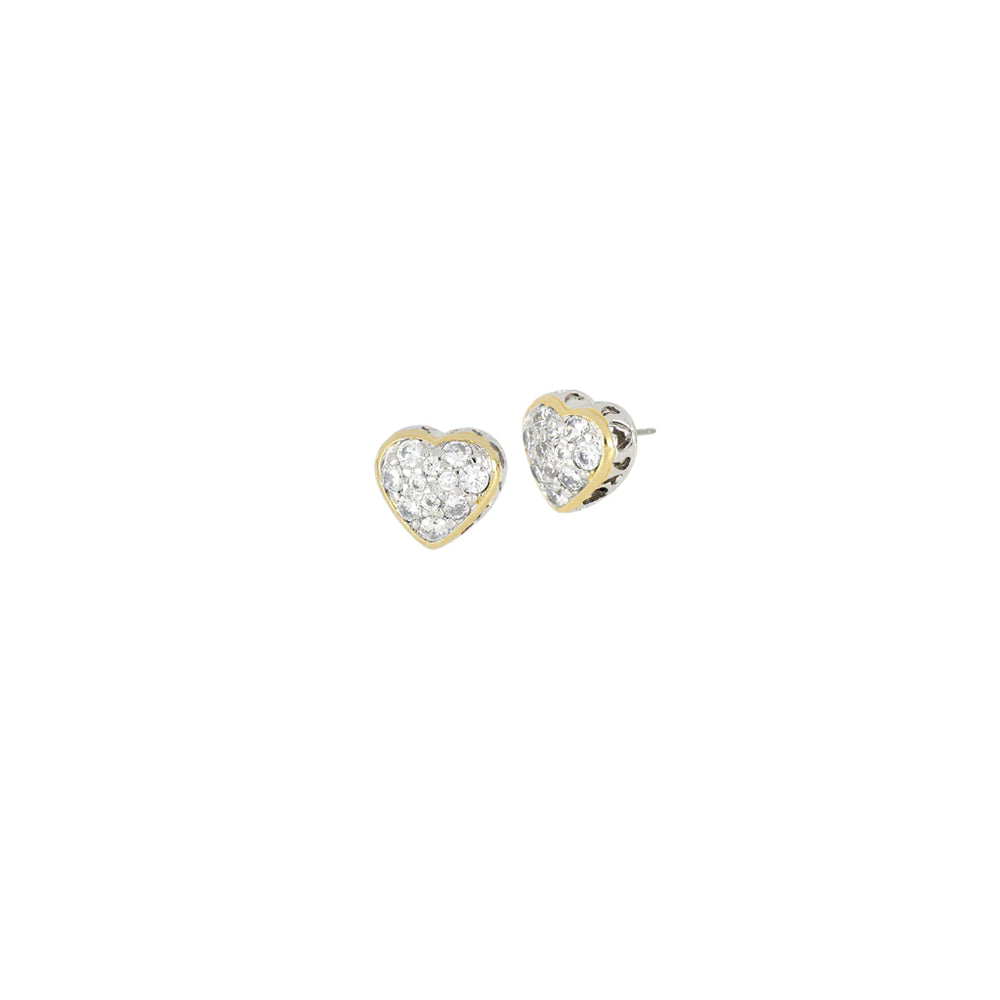 M2998-AF00 Heart Collection - Pavé Stud Earrings