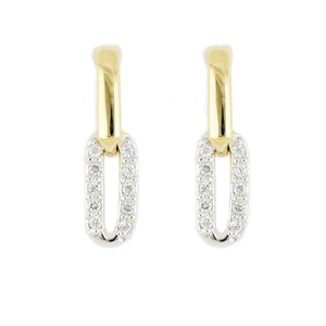 M5339-GF00 Diamante Small Two Link Pavé Post Earrings - Gold
