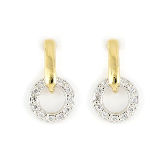 M5350-GF00 - Diamante - Circle Post Earrings - Gold - M5350-GF00