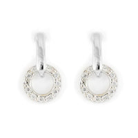 M5350-RF00 - Diamante - Circle Post Earrings - Rhodium