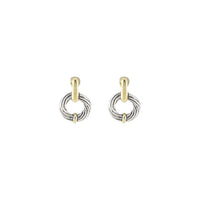 M5475-A000 - Cordão Collection - Circle Door Knocker Post Earrings - Two-Tone