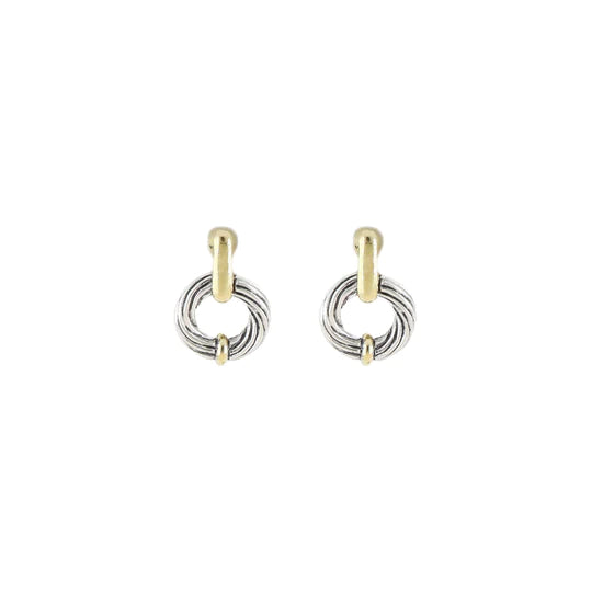 M5475-A000 - Cordão Collection - Circle Door Knocker Post Earrings - Two-Tone