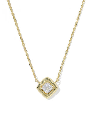Fit | Short pendant silhouette, sits near the collarbone
Material | Crystal pendant with gold-tone hardware
Finish | Gold-tone chain and setting
Pendant | Faceted crystal
Closure | Lobster clasp