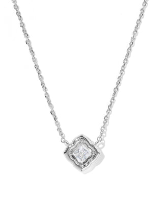 Fit | Short pendant silhouette, sits near the collarbone
Material | Crystal pendant with silver-tone hardware
Finish | Silver-tone chain and setting
Pendant | Faceted crystal
Closure | Lobster clasp