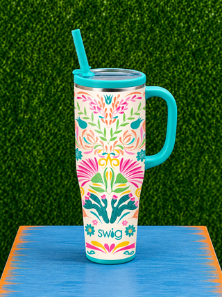 Mega Mug 40oz - Baja Bloom
Capacity | Holds up to 40oz
Print | Baja Bloom — vibrant tropical floral print in warm, sun-soaked tones
Construction | 304-18/8 stainless steel — condensation-free and non-breakable