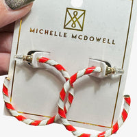 Red and white striped earrings