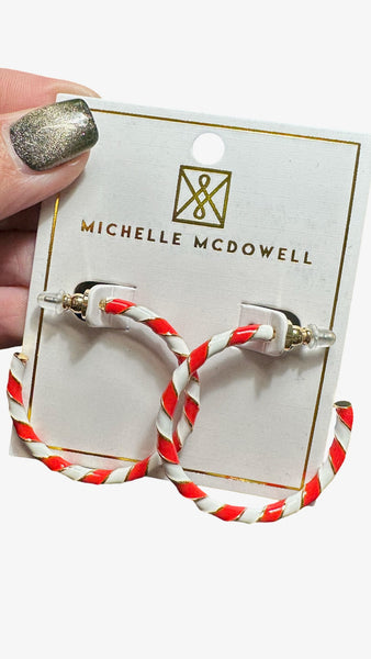 Red and white striped earrings