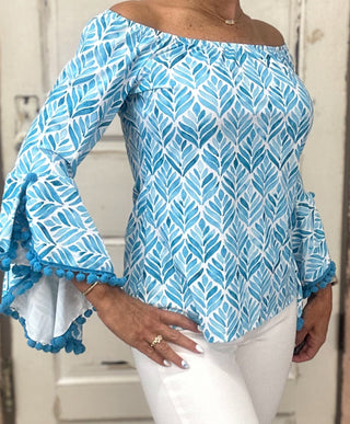 Michelle Top - Hand Painted Turquoise