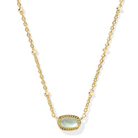 Mini Elisa Gold Necklace in Light Blue Illusion
