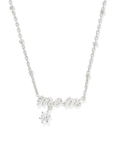 Mom Silver Crystal Short Pendant Necklace
Celebrate the ones who matter most with the Mom Silver Crystal Short Pendant Necklace in White CZ. Featuring a delicate script design and subtle sparkle from white cubic zirconia, this piece is the perfect gift for any mother figure—or a sweet treat for yourself. It’s a timeless reminder of love, gratitude, and everything “Mom” means.

Details:
• Metal: Silver-tone
• Material: White Cubic Zirconia (CZ)
• Dimensions: 19" chain, 0.17"L x 0.71"W pendant