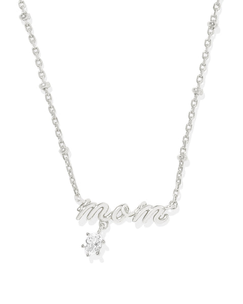 Mom Silver Crystal Short Pendant Necklace
Celebrate the ones who matter most with the Mom Silver Crystal Short Pendant Necklace in White CZ. Featuring a delicate script design and subtle sparkle from white cubic zirconia, this piece is the perfect gift for any mother figure—or a sweet treat for yourself. It’s a timeless reminder of love, gratitude, and everything “Mom” means.

Details:
• Metal: Silver-tone
• Material: White Cubic Zirconia (CZ)
• Dimensions: 19