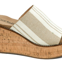 Mugshot Wedge - Tan Natural Stripe