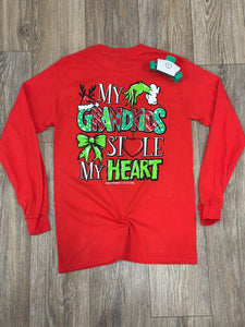 "Celebrate grandparent pride with the My Grandkids Stole My Heart Southern Couture long sleeve tee. Cozy, cute, and true to size."

