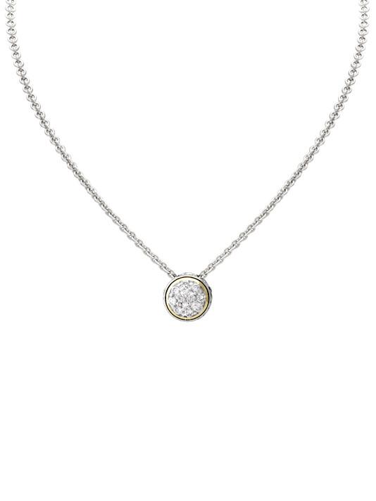 N3645-AF00 Oval Link Collection - Lanna Solitaire Pavé Necklace