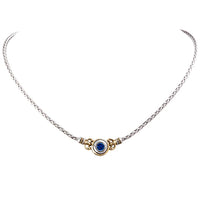 N5027-A203 - Beijos CZ Single Stone Necklace - Sapphire