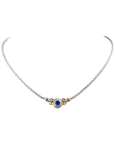 N5027-A203 - Beijos CZ Single Stone Necklace - Sapphire