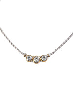 N5028-AF03 - Beijos Three-Stone CZ Necklace - Clear
