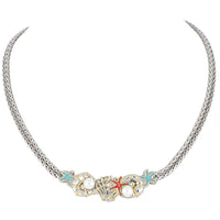 N5213-ABT5 - Pearl & Turq Necklace 18 inch