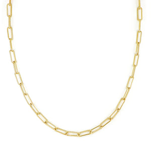 N5332-G003 - Diamante Link Necklace - Gold