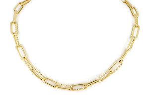 N5343-G005 - Diamante Large Link Necklace - Gold
