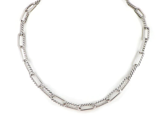 N5343-R005 - Diamante Large Link Necklace - Rhodium