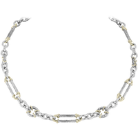 N5459-A005 Cordão Collection - Large Oval & Circle Two-Tone Necklace
